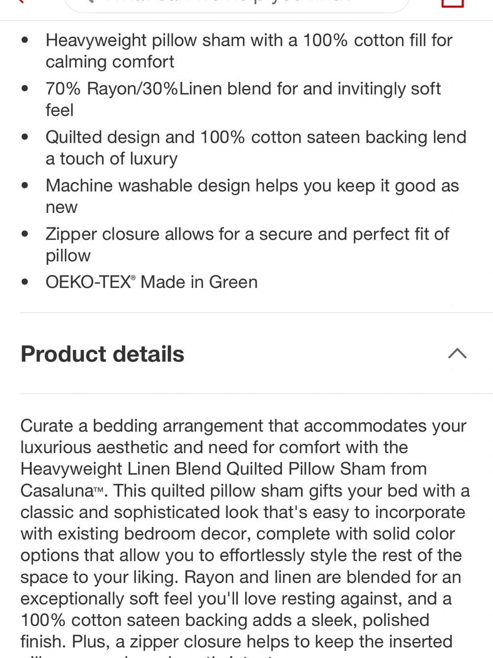 Casaluna Set of 2 Standard Warm Brown Heavyweight Linen Blend Shams 20” x 26”